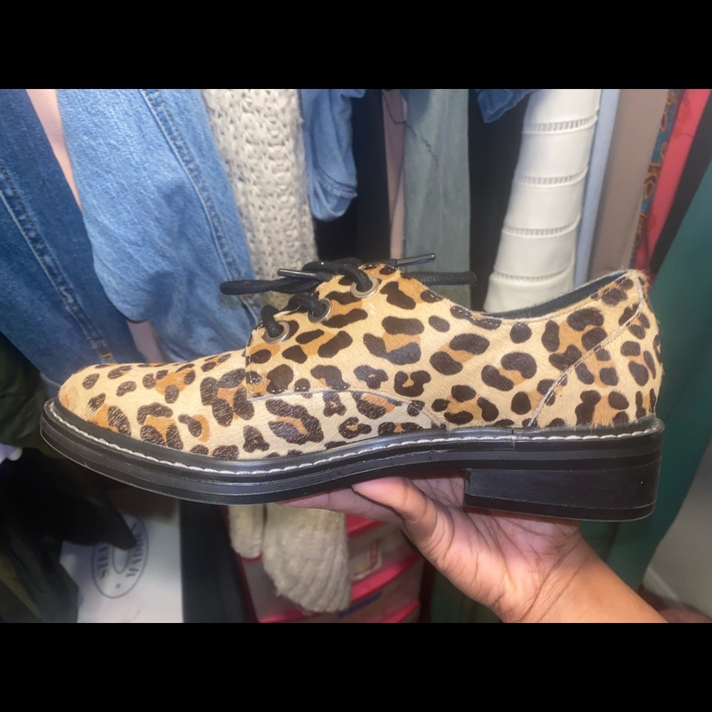 Cheetah calf hair oxfords
